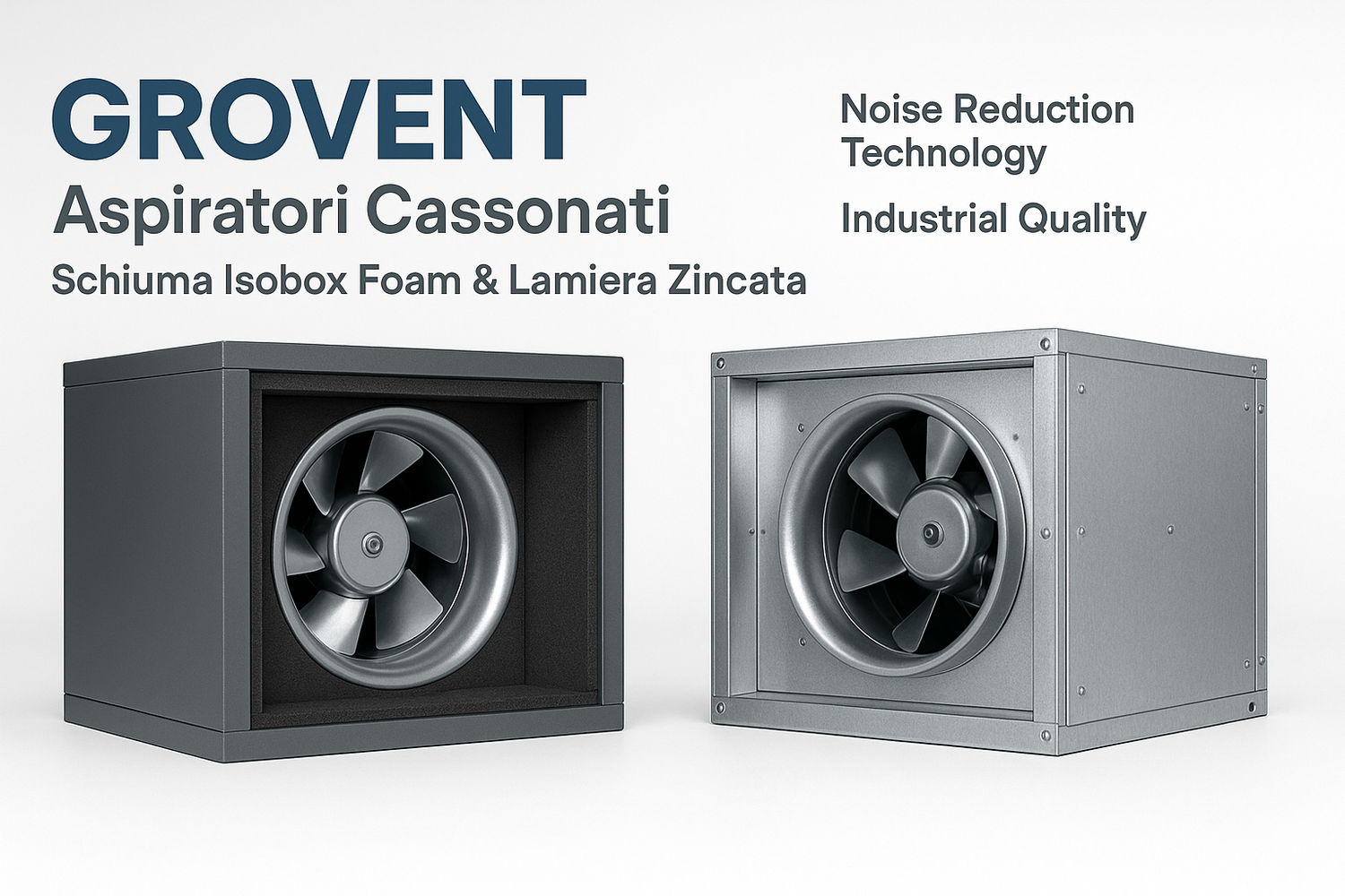Aspiratori Cassonati GROVENT - Schiuma e Lamiera Zincata con tecnologia di riduzione del rumore e qualità industriale