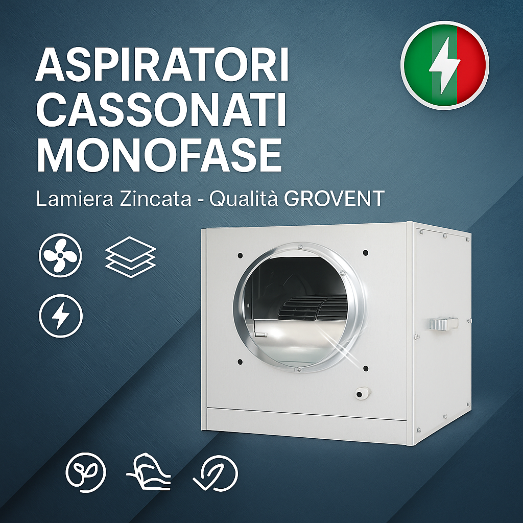 GROVENT Aspiratori Cassonati Industriali - Lamiera Zincata Monofase